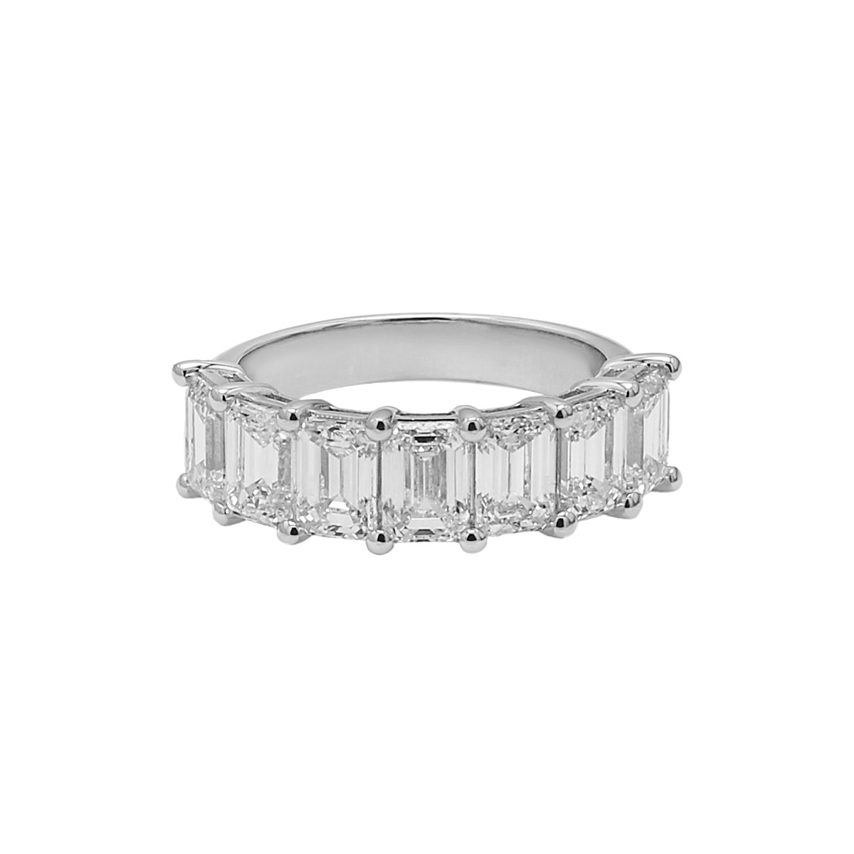 Emerald Cut Half Tennis Ring